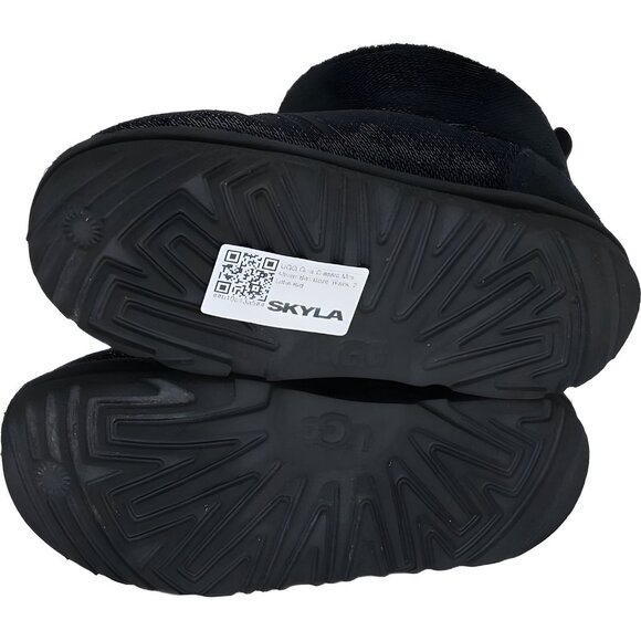 UGG Girls Classic Mini Mirror Ball Black Boot - 2 Little Kid - Picture 6 of 6